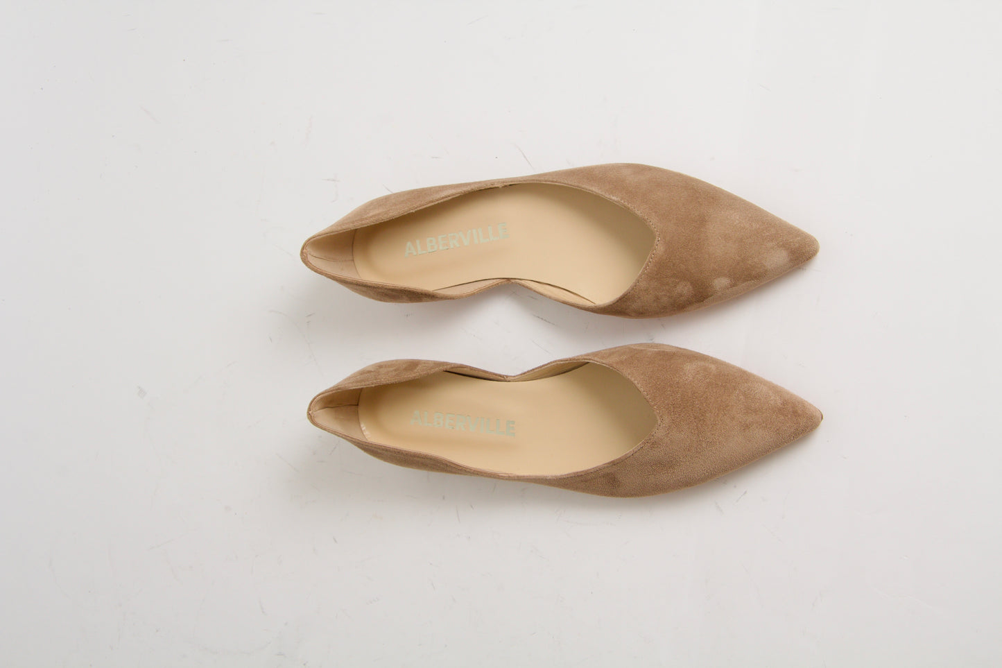 Tabitha Nougat Suede Ballerina Shoes