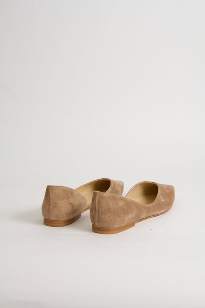 Tabitha Nougat Suede Ballerina Shoes