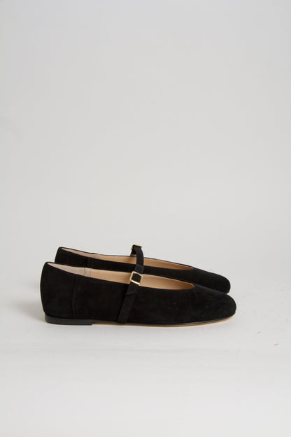 Wanda Black Suede Mary Janes