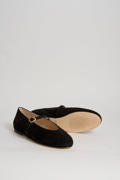 Wanda Black Suede Mary Janes