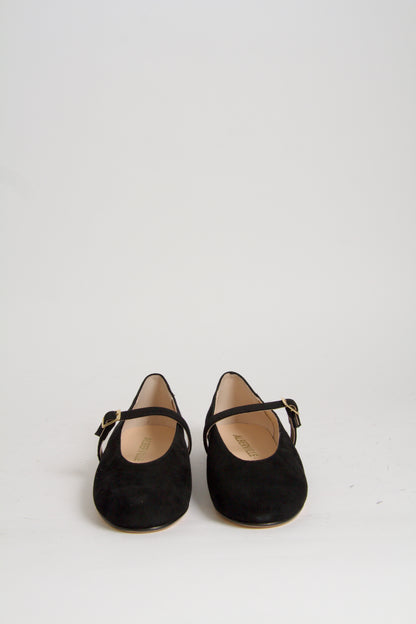 Wanda Black Suede Mary Janes