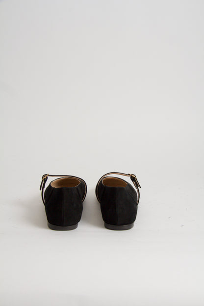 Wanda Black Suede Mary Janes