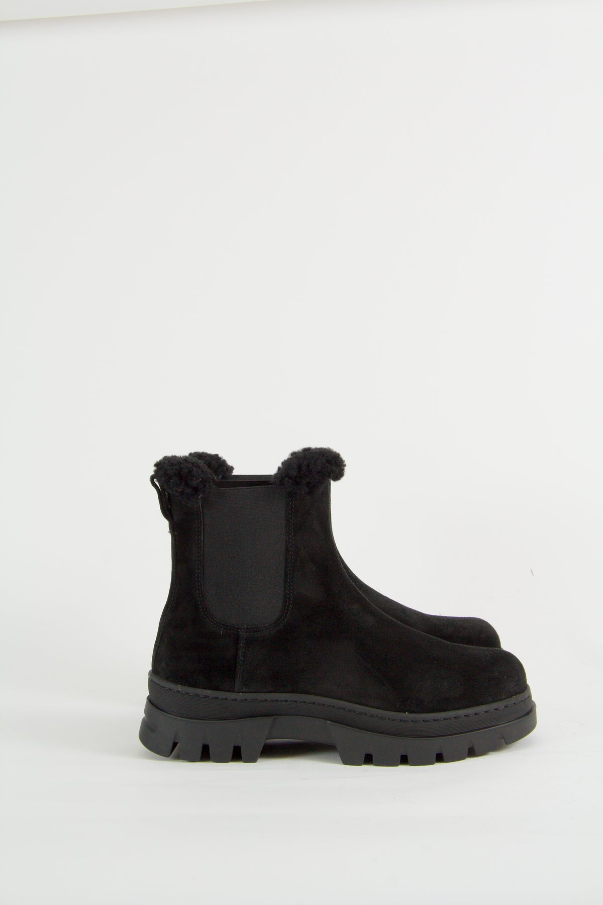 Winter Black Suede Chelsea Boots