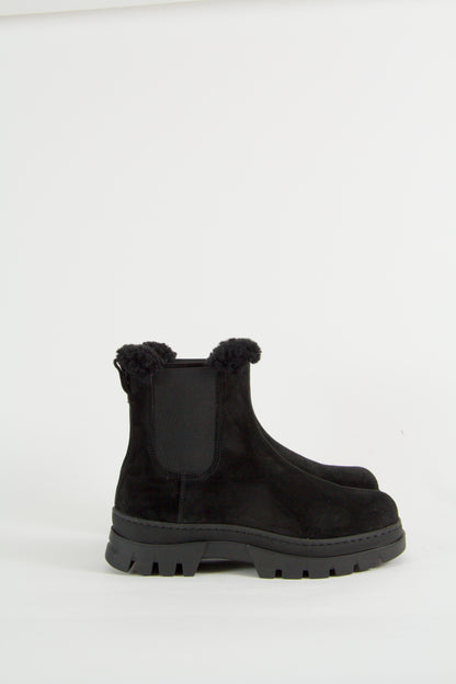 Winter Black Suede Chelsea Boots