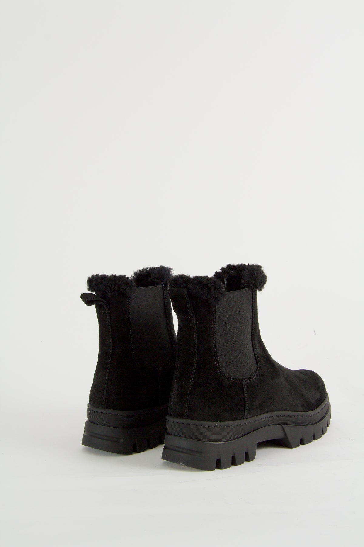 Winter Black Suede Chelsea Boots