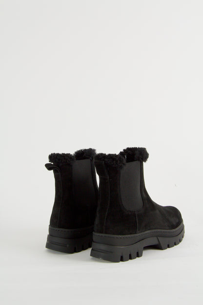 Winter Black Suede Chelsea Boots