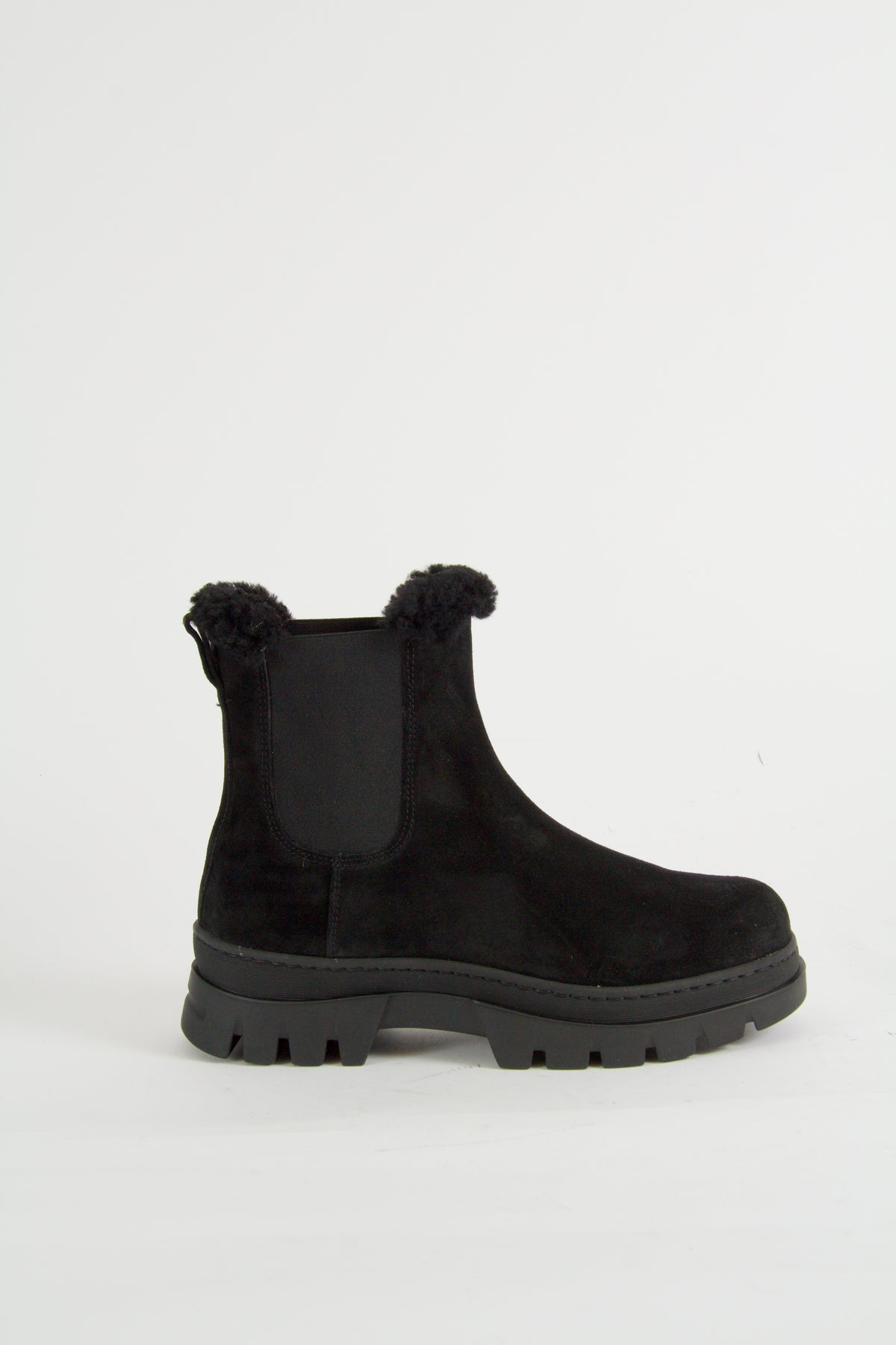 Winter Black Suede Chelsea Boots