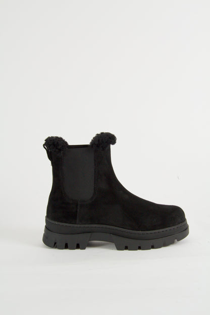 Winter Black Suede Chelsea Boots