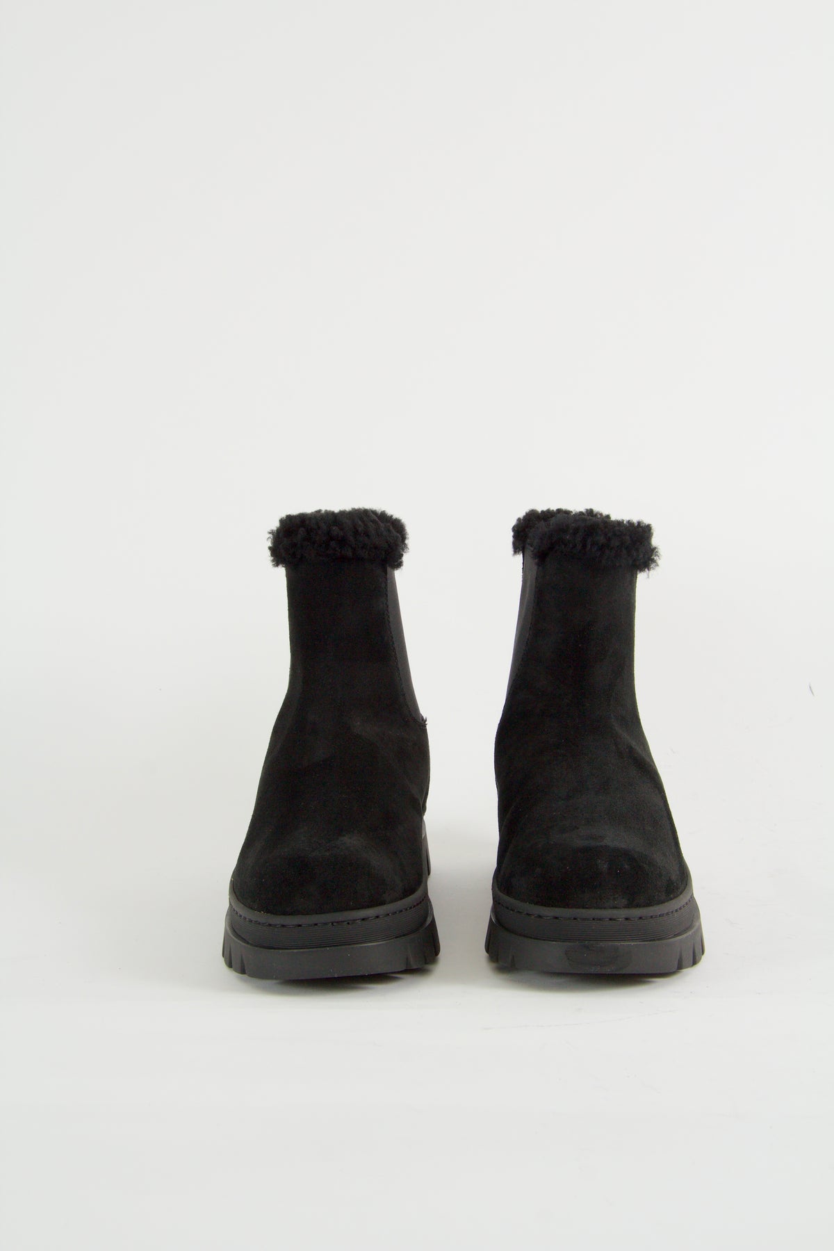 Winter Black Suede Chelsea Boots