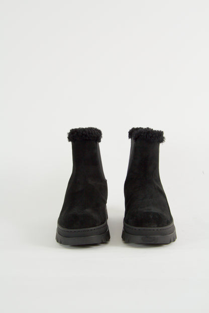 Winter Black Suede Chelsea Boots