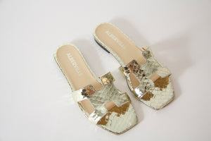 Kay Gold Snake Sandals