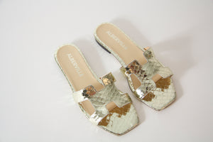 Kay Gold Snake Sandals