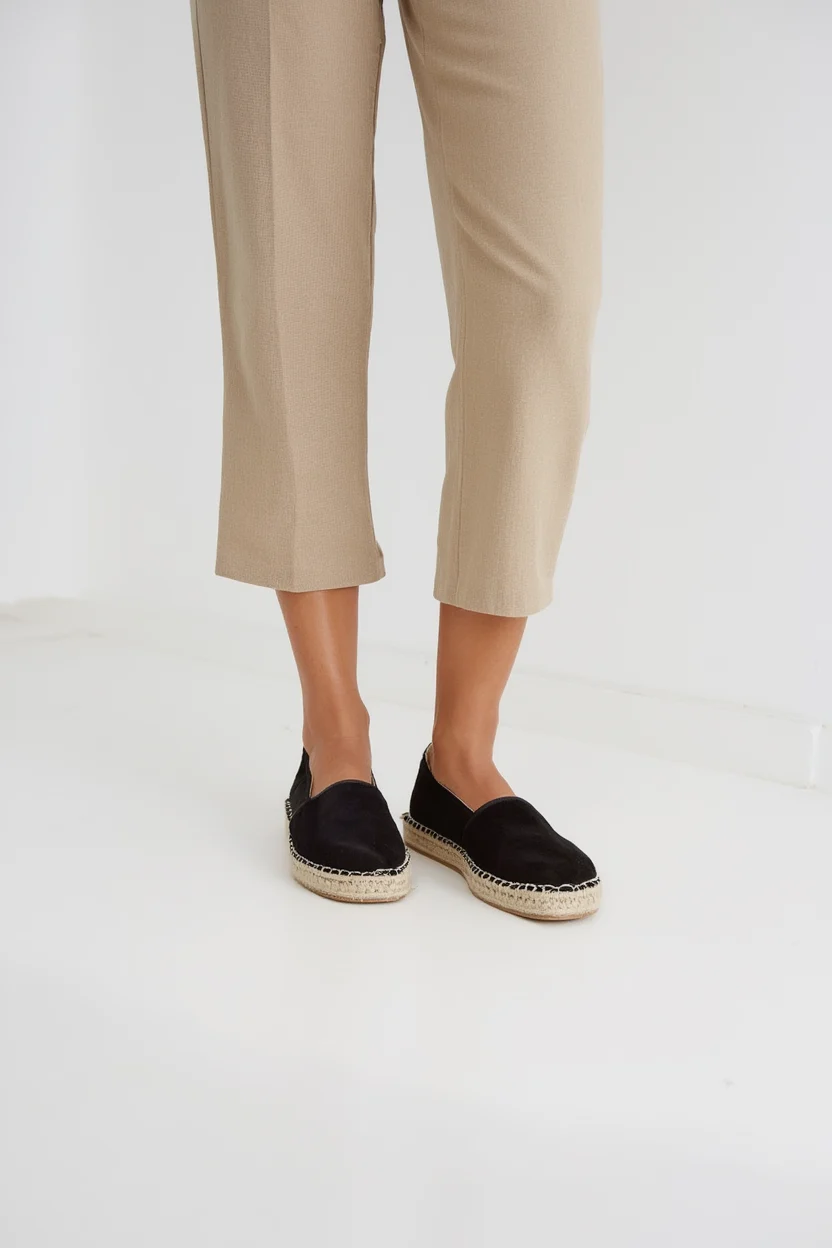 Vega Espadrillos i Svart Mocka
