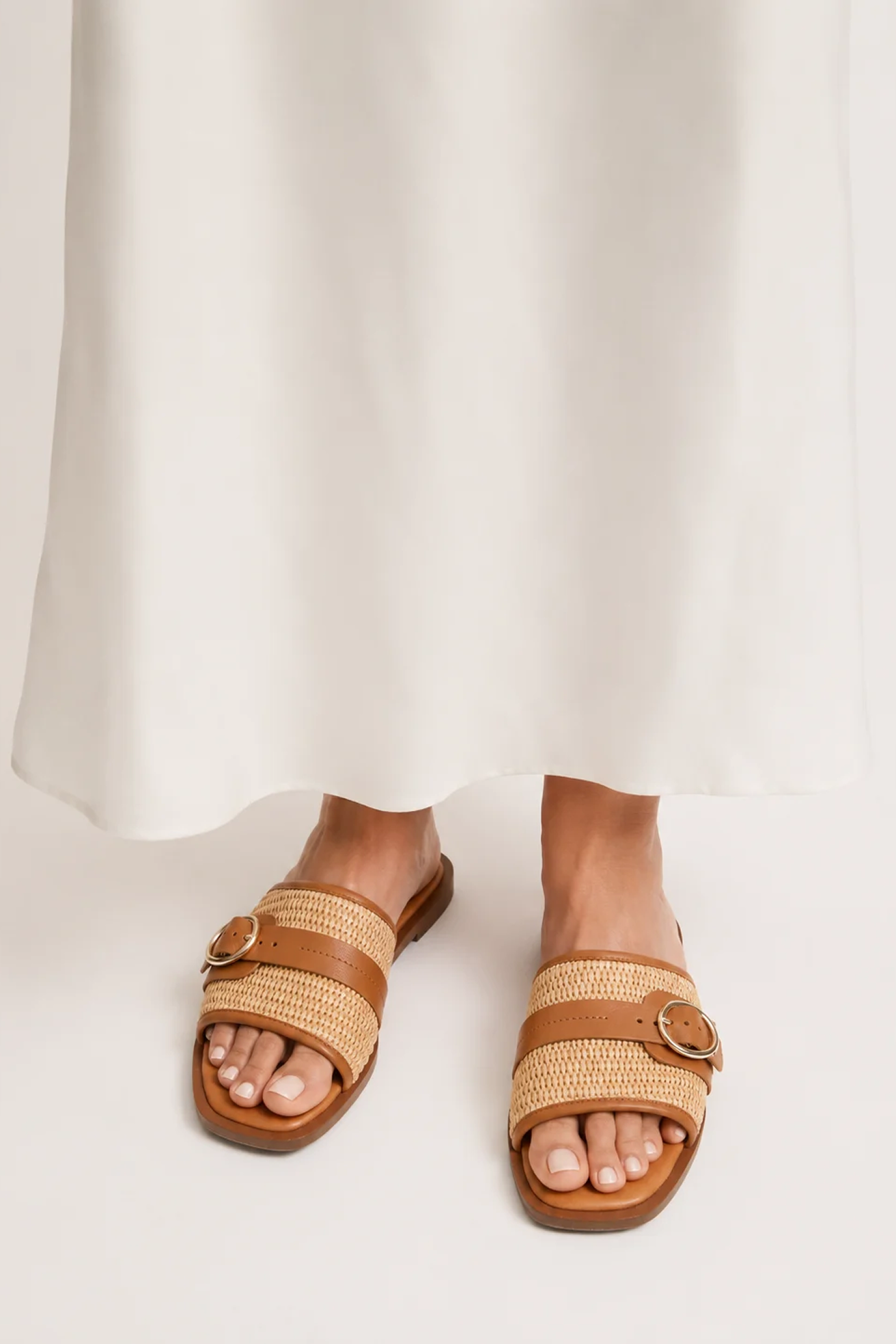 Vide Sandaler i Naturell Raffia