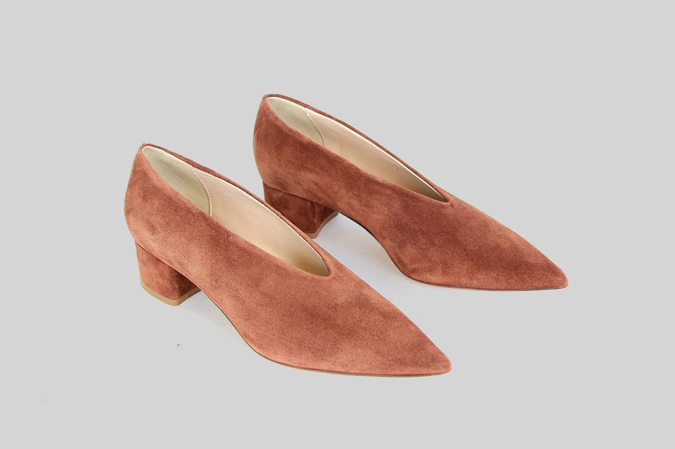 Cognac clearance suede heels