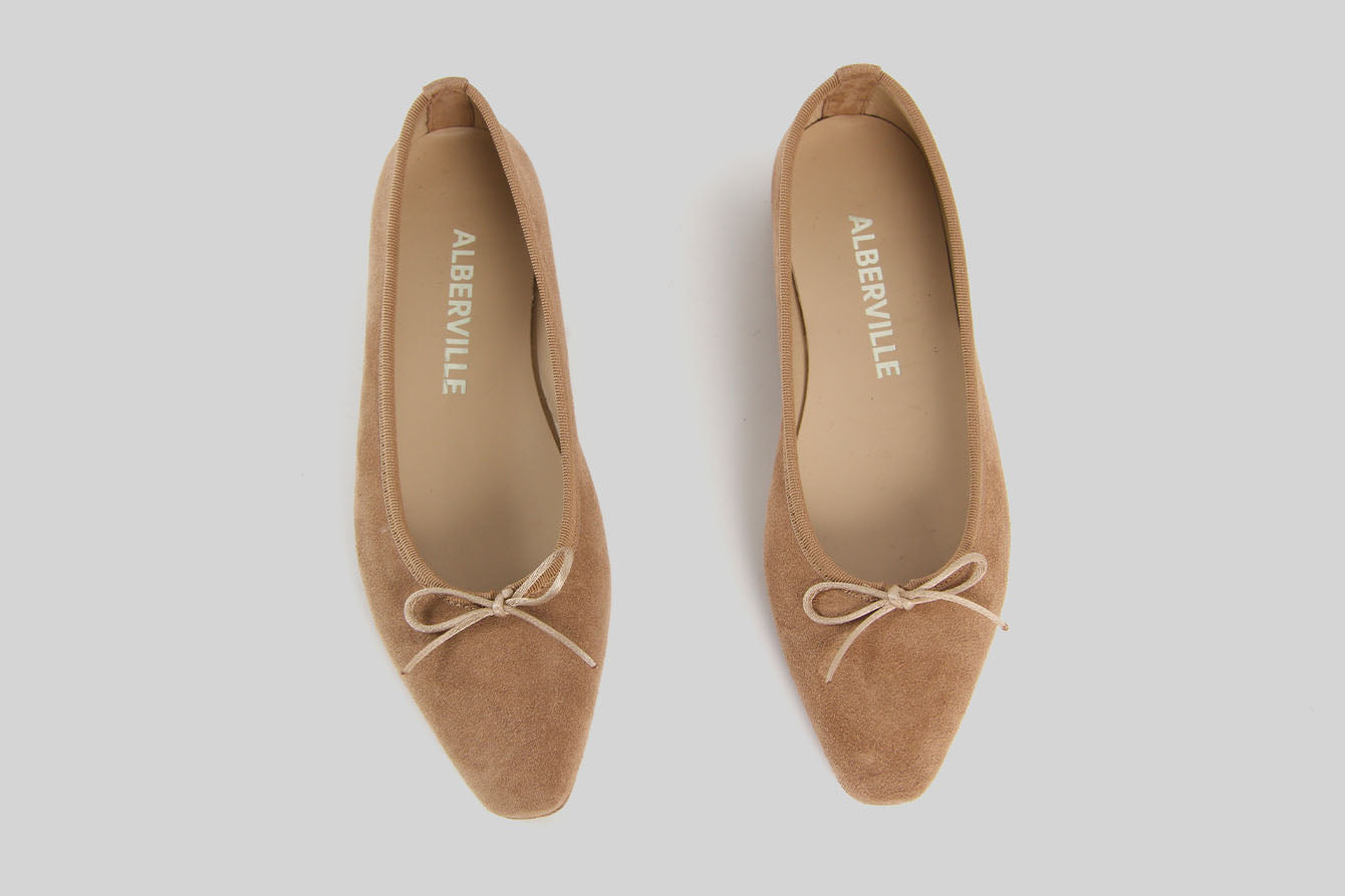 Maxine Nougat Suede Ballerina