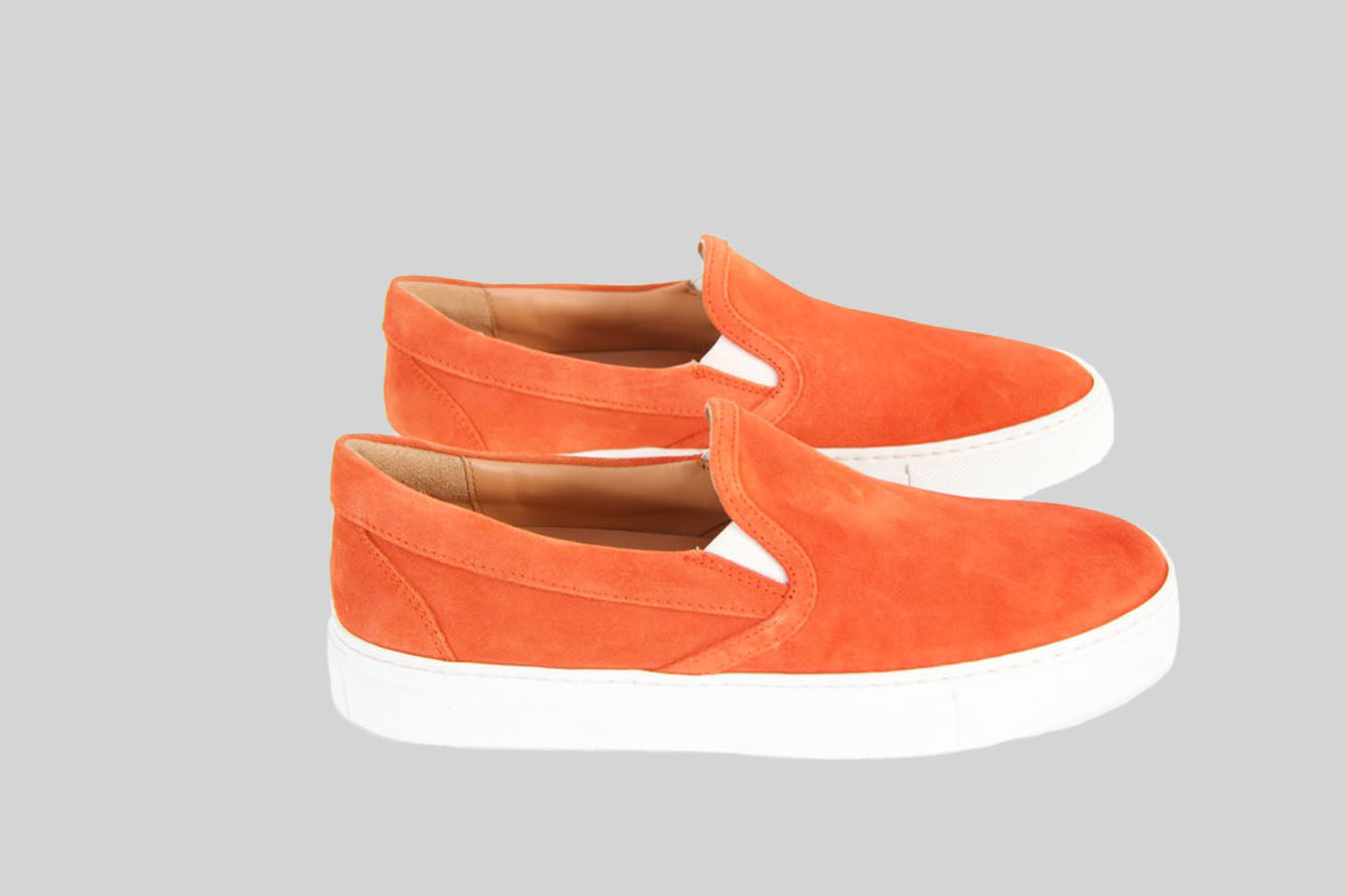 Ronja Orange Slipon Suede Sneakers
